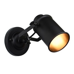 Wandleuchte aus lackiertem Stahl, dumme schwarze amerikanische Kaffeedekoration, Retro-Wandleuchte, Lichtschwertlampe an der Wand
