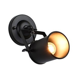 Wandleuchte aus lackiertem Stahl, dumme schwarze amerikanische Kaffeedekoration, Retro-Wandleuchte, Lichtschwertlampe an der Wand
