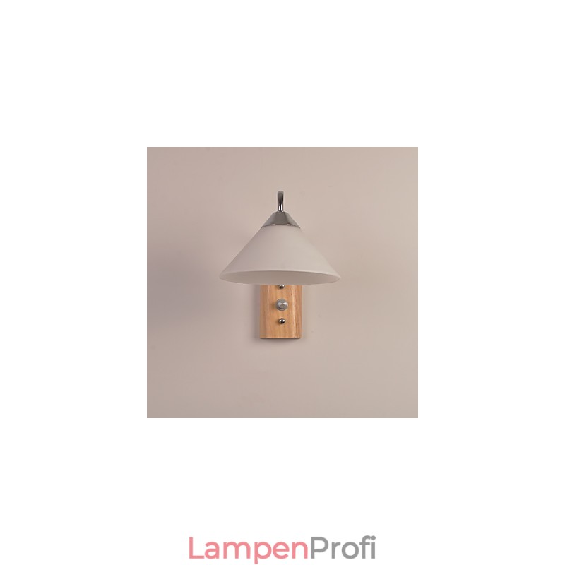 Einfache Wandlampe, Nachttischlampe mit Glasschirm und Massivholz für Schlafzimmer, Kommode, Wohnzimmer, Babyzimmer, Studentenwohnheim, Couchtisch, Bücherregal