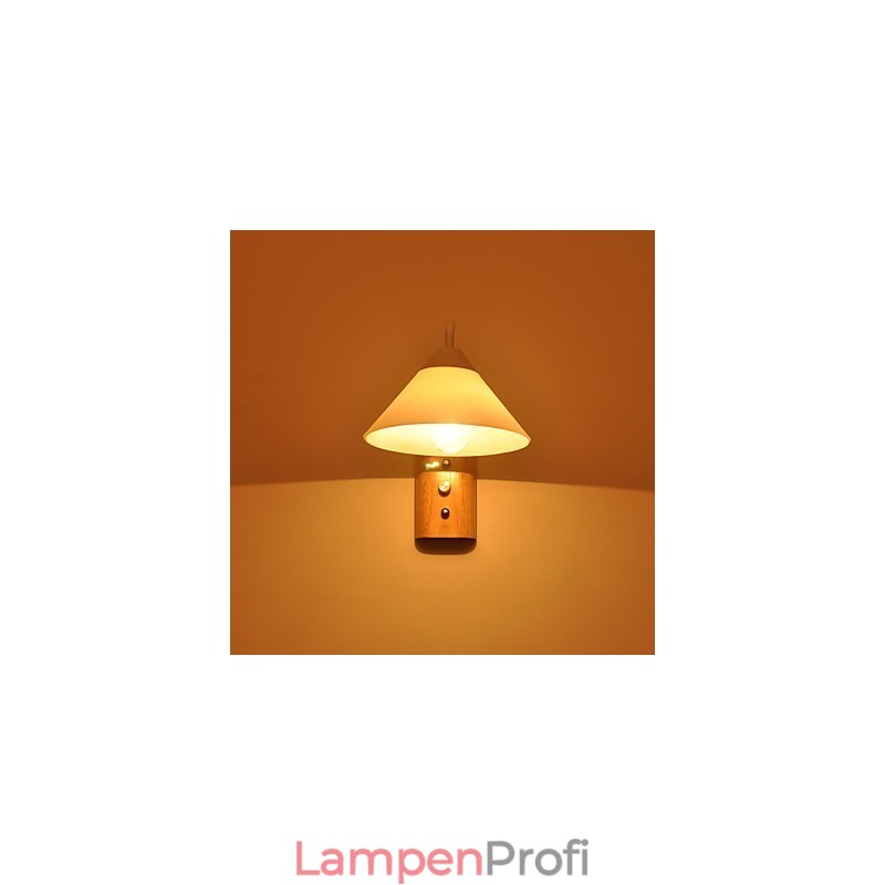 Einfache Wandlampe, Nachttischlampe mit Glasschirm und Massivholz für Schlafzimmer, Kommode, Wohnzimmer, Babyzimmer, Studentenwohnheim, Couchtisch, Bücherregal