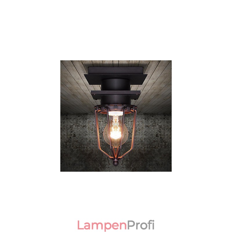 Retro Schmiedeeisen Wandleuchte Einzelkopf Antike Reminiszenzlampe Loft Amerikanische Eisen Vintage Kleine Käfige Deckenleuchte