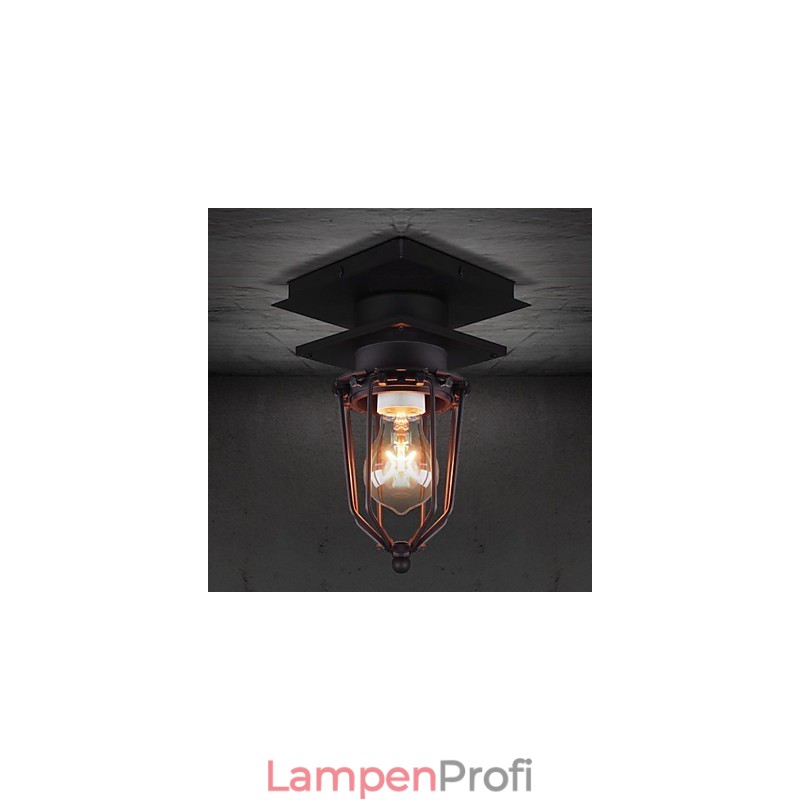 Retro Schmiedeeisen Wandleuchte Einzelkopf Antike Reminiszenzlampe Loft Amerikanische Eisen Vintage Kleine Käfige Deckenleuchte
