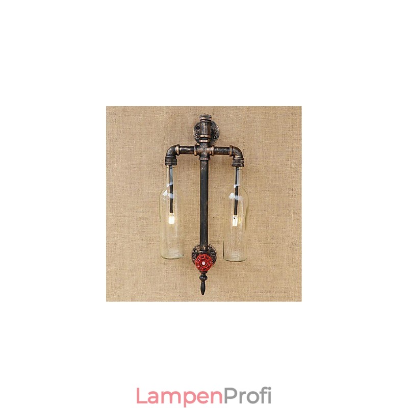 Amerikanischen Themen Restaurant Bar Eisen Mit Schalter Wasser Rohr Wein Flasche Wand Lampe Transparent
