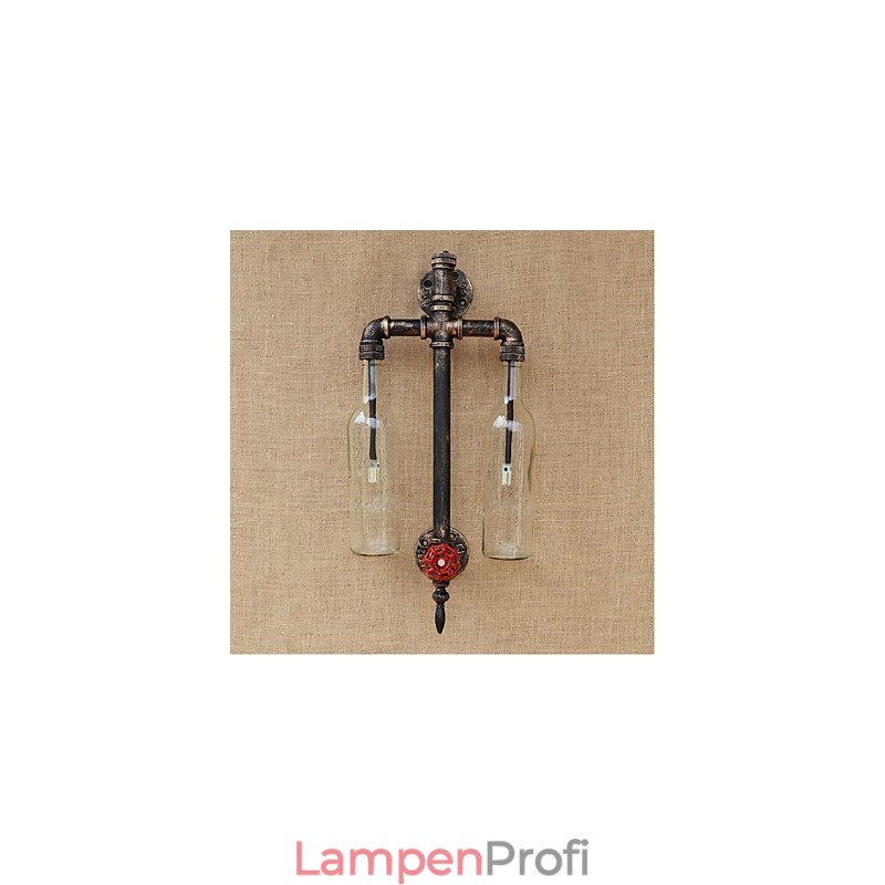 Amerikanischen Themen Restaurant Bar Eisen Mit Schalter Wasser Rohr Wein Flasche Wand Lampe Transparent