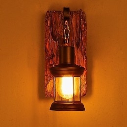 Einkopf-Industrie-Vintage-Retro-Wandleuchte aus Holz und Metall, Farbe zum Dekorieren von Wandleuchten im Home-Hotel-Korridor