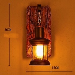 Einkopf-Industrie-Vintage-Retro-Wandleuchte aus Holz und Metall, Farbe zum Dekorieren von Wandleuchten im Home-Hotel-Korridor