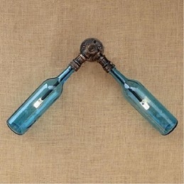 Retro American Village Creative Industry Wind Designer Wasserflasche Wandleuchte Wandleuchte Blau