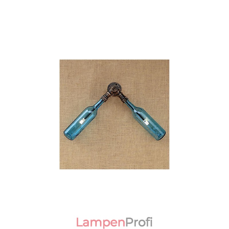 Retro American Village Creative Industry Wind Designer Wasserflasche Wandleuchte Wandleuchte Blau