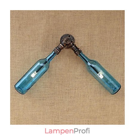 Retro American Village Creative Industry Wind Designer Wasserflasche Wandleuchte Wandleuchte Blau