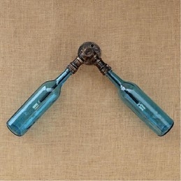 Retro American Village Creative Industry Wind Designer Wasserflasche Wandleuchte Wandleuchte Blau