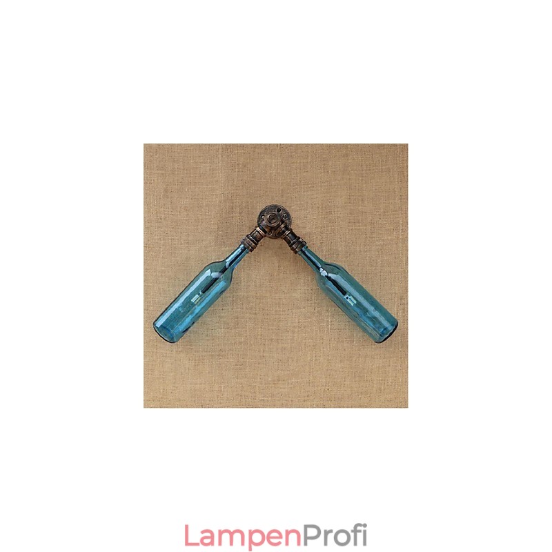 Retro American Village Creative Industry Wind Designer Wasserflasche Wandleuchte Wandleuchte Blau