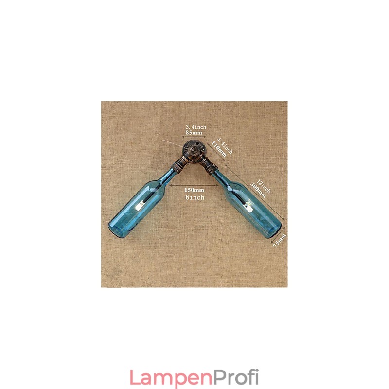 Retro American Village Creative Industry Wind Designer Wasserflasche Wandleuchte Wandleuchte Blau