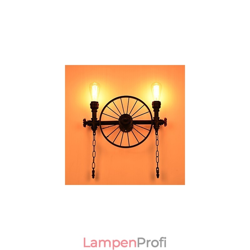 Vintage Industrielle Rohrwandleuchten Kreative Lichter Restaurant Cafe Bar Dekorationsbeleuchtung mit 2 Lichtern Lackiert