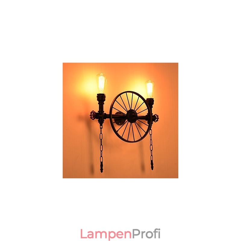 Vintage Industrielle Rohrwandleuchten Kreative Lichter Restaurant Cafe Bar Dekorationsbeleuchtung mit 2 Lichtern Lackiert