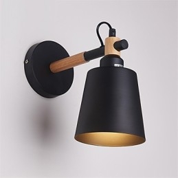 Vintage Holz Art Deco Metall Metall Rustikale Wandleuchte Wohnzimmer Esszimmer Flur Wandlampe Schwarz Weiß Optional