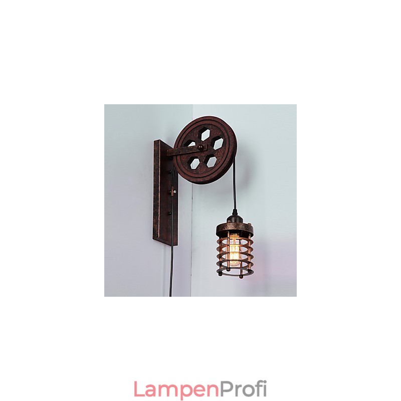 Industrielle Retro Eisen Wandleuchte Kreative Persönlichkeit Lift Pully Wandleuchte