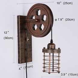 Industrielle Retro Eisen Wandleuchte Kreative Persönlichkeit Lift Pully Wandleuchte