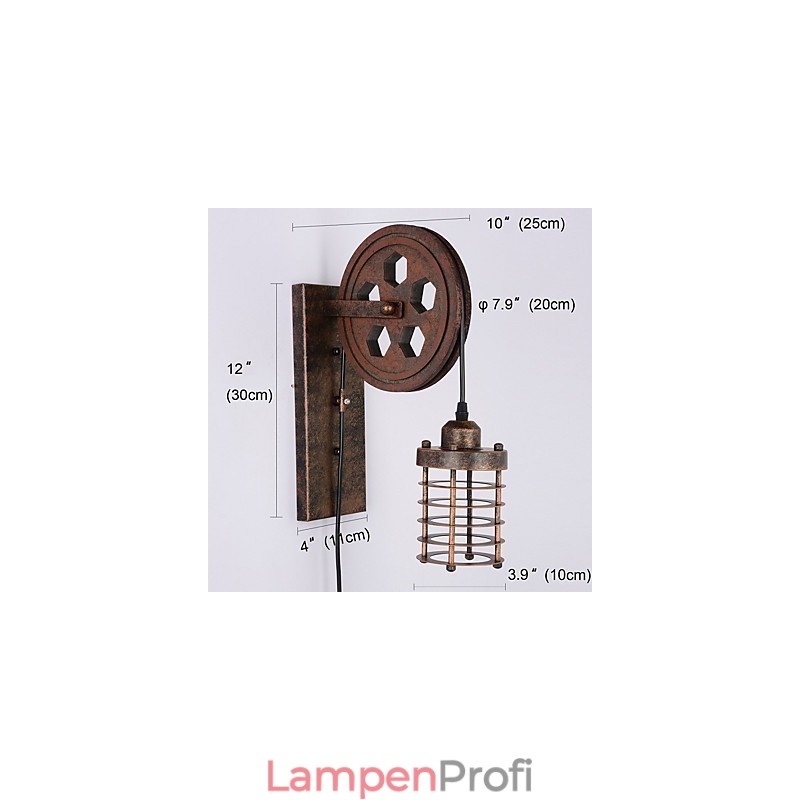 Industrielle Retro Eisen Wandleuchte Kreative Persönlichkeit Lift Pully Wandleuchte