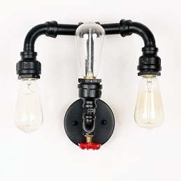 Rustikale Lodge, modernes, zeitgenössisches Landhaus-Retro-Malerei-Feature für Uplight-Wandleuchten im Mini-Stil