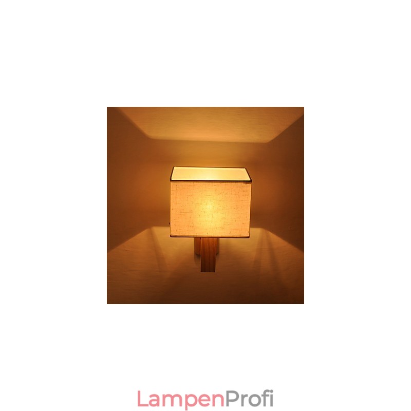 Einfache Wandlampe, Nachttischlampe mit Stoffschirm und Massivholz für Schlafzimmer, Kommode, Wohnzimmer, Babyzimmer