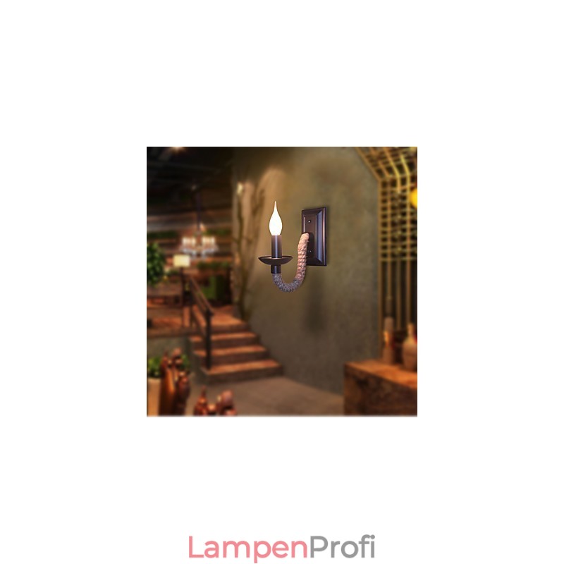 Hanfseil Retro Wandleuchte Kreative Persönlichkeit Bar Eisen Kerzenlampe