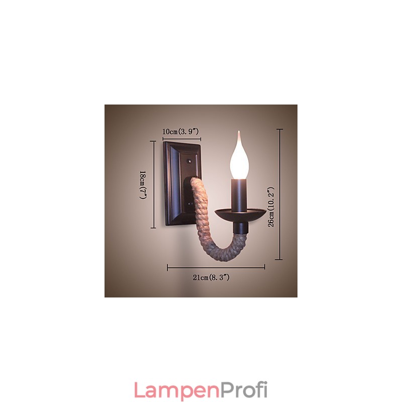 Hanfseil Retro Wandleuchte Kreative Persönlichkeit Bar Eisen Kerzenlampe