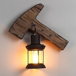 Einkopf-Industrie-Vintage-Retro-Wandleuchte aus Holz und Metall, Farbe zum Dekorieren von Wandleuchten im Home-Hotel-Korridor