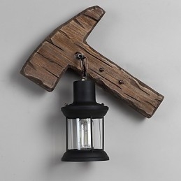 Einkopf-Industrie-Vintage-Retro-Wandleuchte aus Holz und Metall, Farbe zum Dekorieren von Wandleuchten im Home-Hotel-Korridor