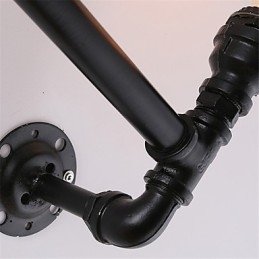 Vintage Industrielle Rohrwandleuchten Schwarze kreative Lichter Restaurant Cafe Bar Dekorationsbeleuchtung mit 2 Lichtern lackiert