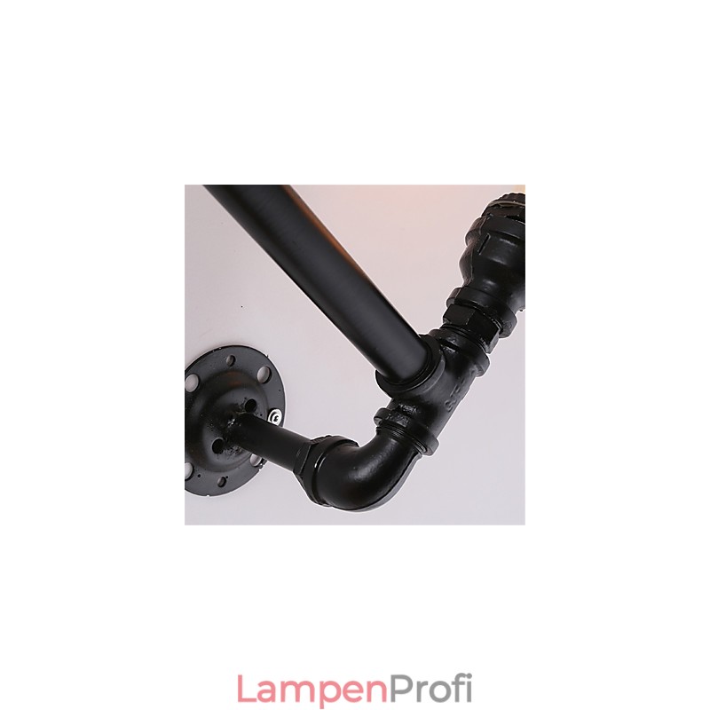 Vintage Industrielle Rohrwandleuchten Schwarze kreative Lichter Restaurant Cafe Bar Dekorationsbeleuchtung mit 2 Lichtern lackiert