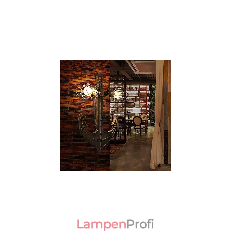 Jahrgang Industrielle Wandleuchten Holz Boot Anker Form Kreative Restaurant Cafe Bar Dekoration Beleuchtung