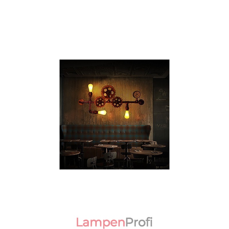 Vintage Industrielle Rohrwandleuchten Holzhelmform Kreative drehbare Lichter Restaurant Cafe Bar Dekorationsbeleuchtung
