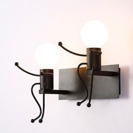 Roboterform Vintage Metall Industrie Loft Rustikale Wandleuchte Bar Cafe Eingangsbereich Flur Wandleuchte Schwarz Weiß Optional
