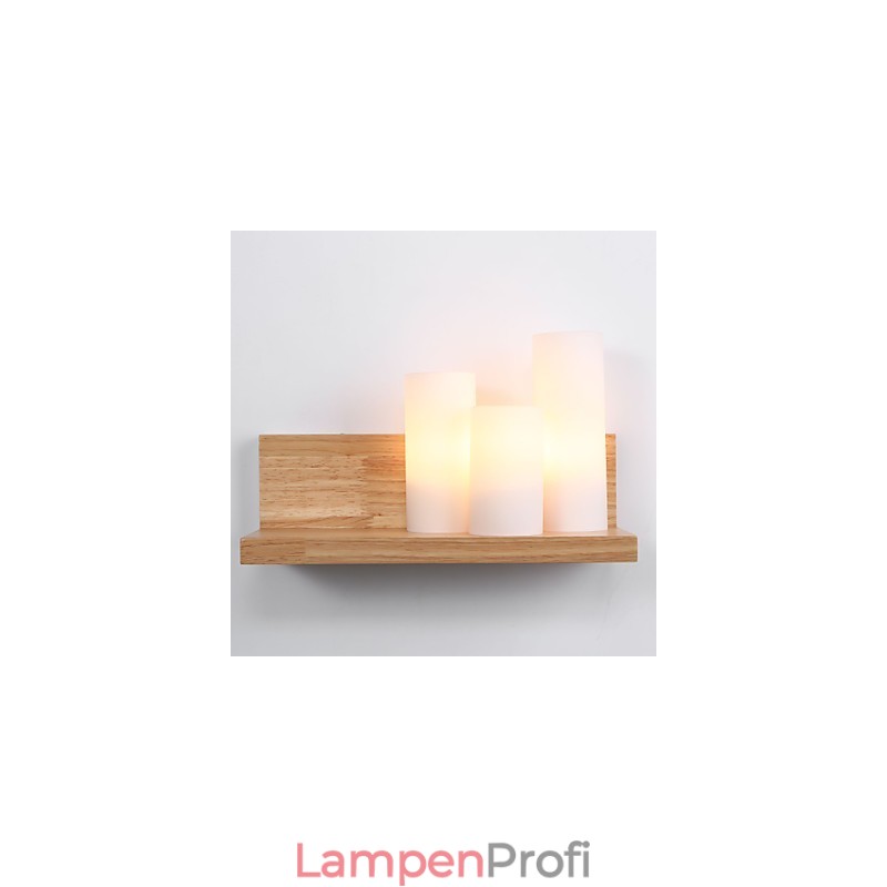 Holz Wandleuchter 3 Lichter Country