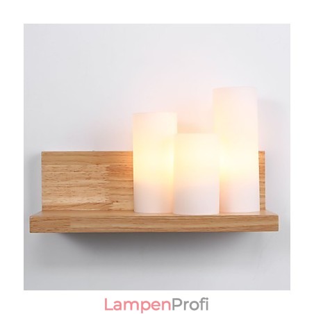 Holz Wandleuchter 3 Lichter Country