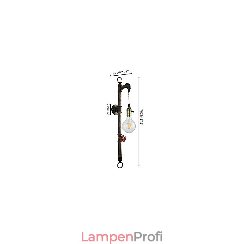Wandleuchte Wandleuchten Wand Eisen Wandlampe dumm schwarz Lichtschwert Lampe an der Wand
