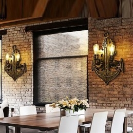 Vintage Industrielle Wandleuchten Holz Zahnradform Kreative drehbare Lichter Restaurant Cafe Bar Dekoration Beleuchtung