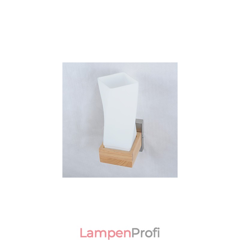 Einfache Wandlampe, Nachttischlampe mit Glasschirm und Massivholz für Schlafzimmer, Kommode, Wohnzimmer, Babyzimmer, Studentenwohnheim, Couchtisch, Bücherregal