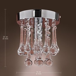 Moderne zeitgenössische Kristall Mini-Stil Chrom Unterputz