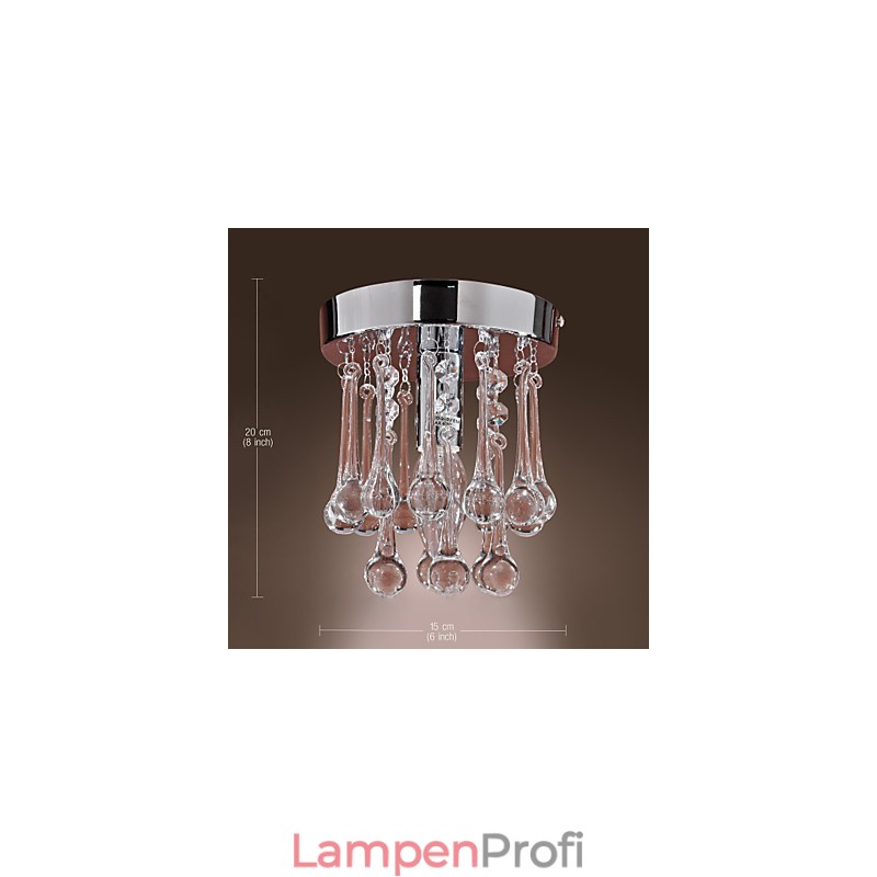 Moderne zeitgenössische Kristall Mini-Stil Chrom Unterputz
