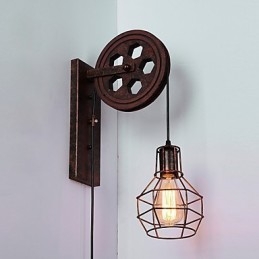 Industrielle Retro Eisen Wandleuchte Kreative Persönlichkeit Lift Pully Wandleuchte