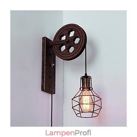 Industrielle Retro Eisen Wandleuchte Kreative Persönlichkeit Lift Pully Wandleuchte