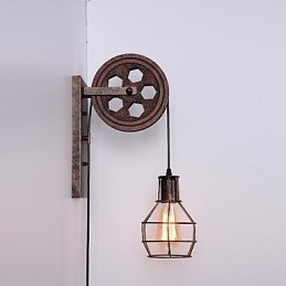 Industrielle Retro Eisen Wandleuchte Kreative Persönlichkeit Lift Pully Wandleuchte