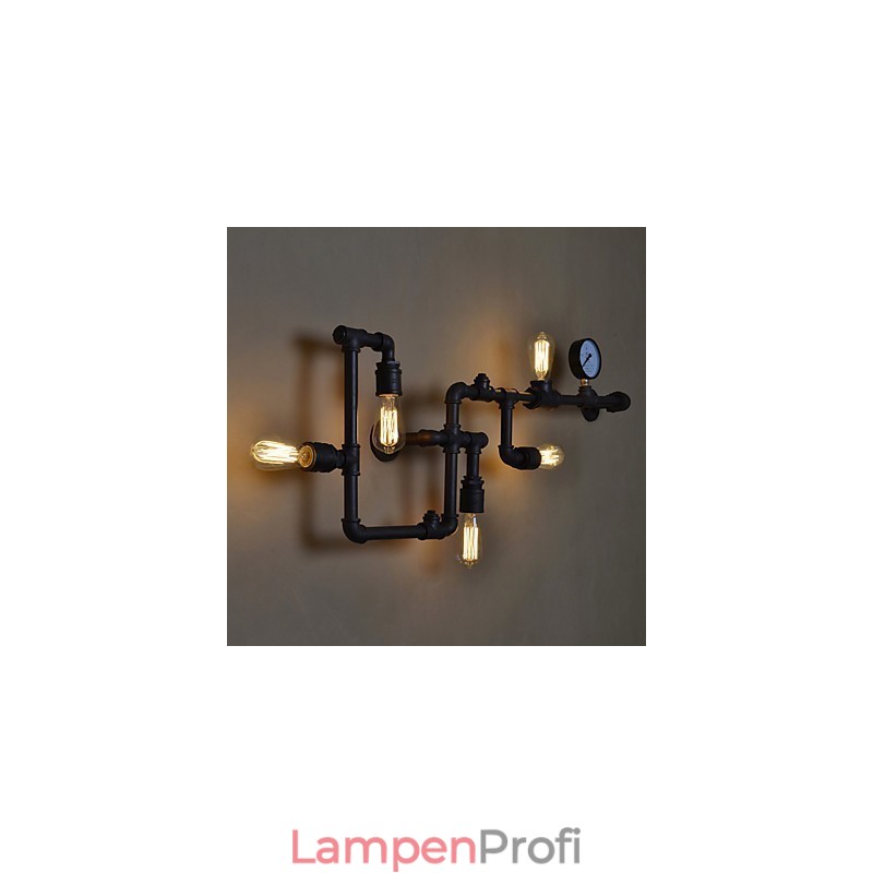 Loft Industrielle Wandlampen Antike Edison Wandleuchten mit Glühbirnen Vintage Pipe Wandlampe für Wohnzimmerbeleuchtung