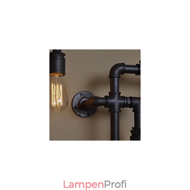 Loft Industrielle Wandlampen Antike Edison Wandleuchten mit Glühbirnen Vintage Pipe Wandlampe für Wohnzimmerbeleuchtung