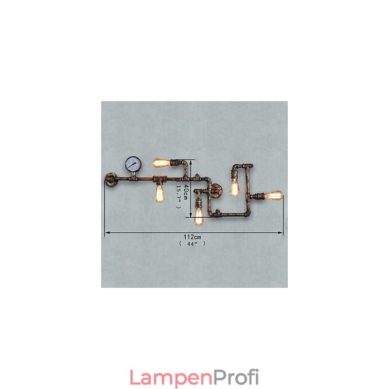 Loft Industrielle Wandlampen Antike Edison Wandleuchten mit Glühbirnen Vintage Pipe Wandlampe für Wohnzimmerbeleuchtung
