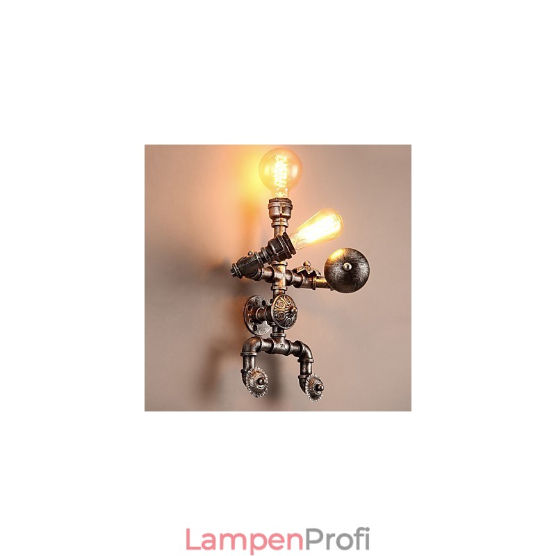 Loft Wasserrohr Wandleuchten Retro Industriellen Stil Kreative Roboter Design Metall Restaurant Cafe Bars Stehtisch Wandleuchten