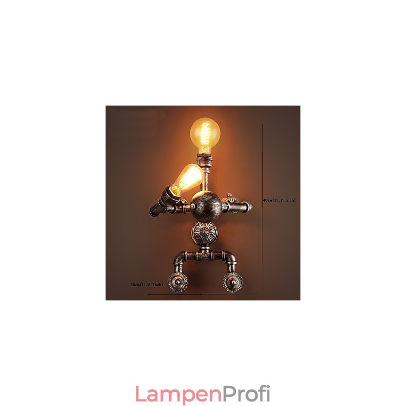 Loft Wasserrohr Wandleuchten Retro Industriellen Stil Kreative Roboter Design Metall Restaurant Cafe Bars Stehtisch Wandleuchten