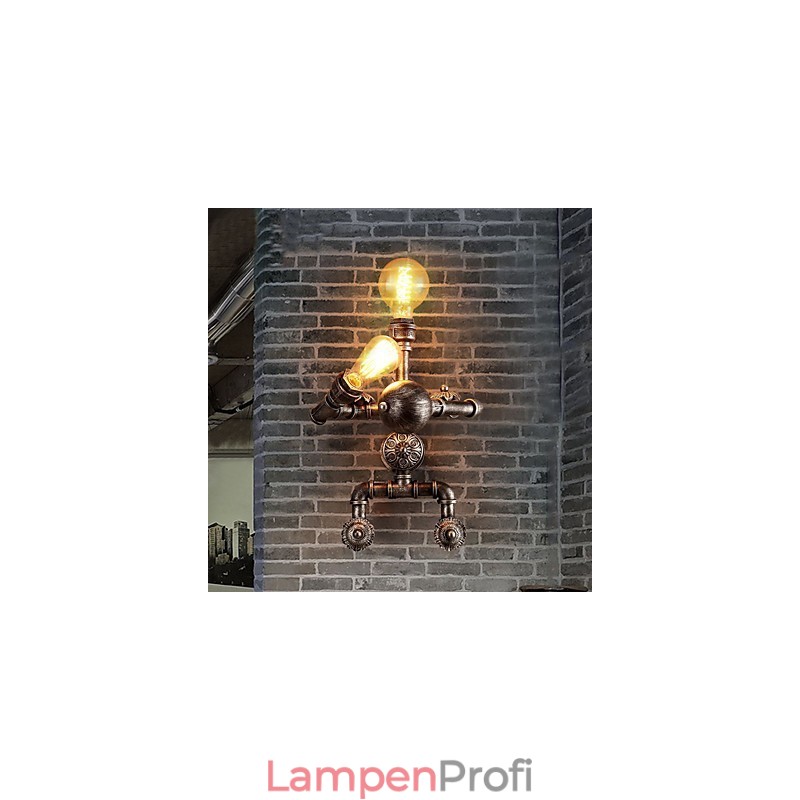 Loft Wasserrohr Wandleuchten Retro Industriellen Stil Kreative Roboter Design Metall Restaurant Cafe Bars Stehtisch Wandleuchten
