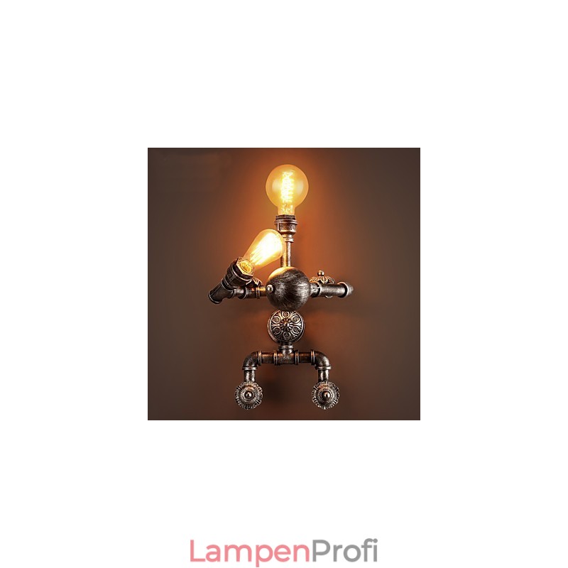 Loft Wasserrohr Wandleuchten Retro Industriellen Stil Kreative Roboter Design Metall Restaurant Cafe Bars Stehtisch Wandleuchten